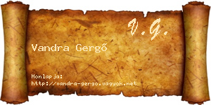 Vandra Gergő névjegykártya
